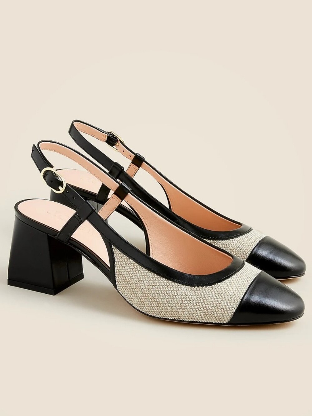 J. Crew Layne Cap Toe Slingback With Spanish Canvas